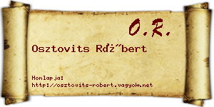 Osztovits Róbert névjegykártya