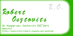 robert osztovits business card